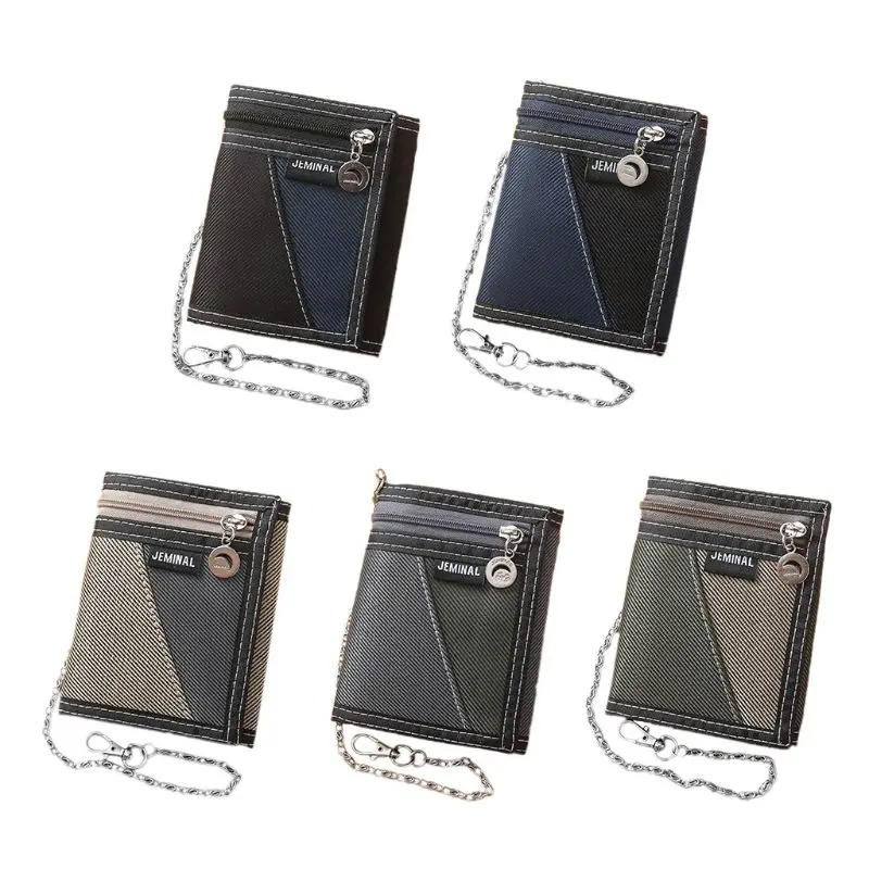 Мужской холщовый кошелек кредитный держатель для карт брелок сменный