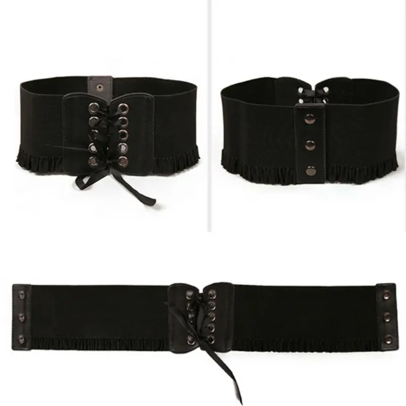

Fashion Women Ladies Elastic Stretch Belts Buckle Waist Belt Wide Cinch Corset Waistband