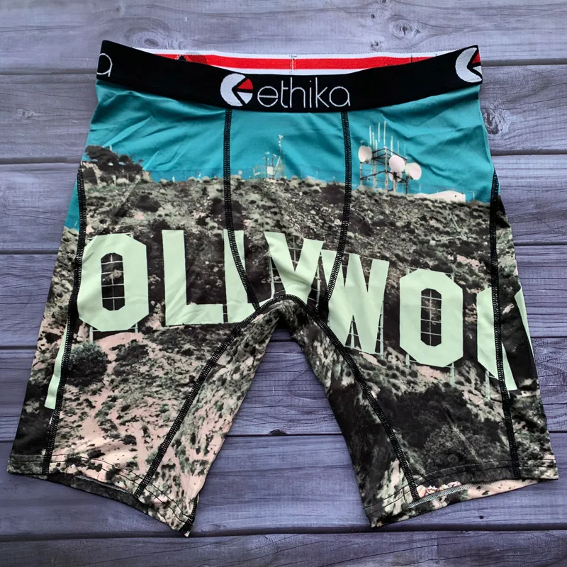 Новинка! Мужские трусы боксеры из полиэстера и спандекса с принтом штапельного