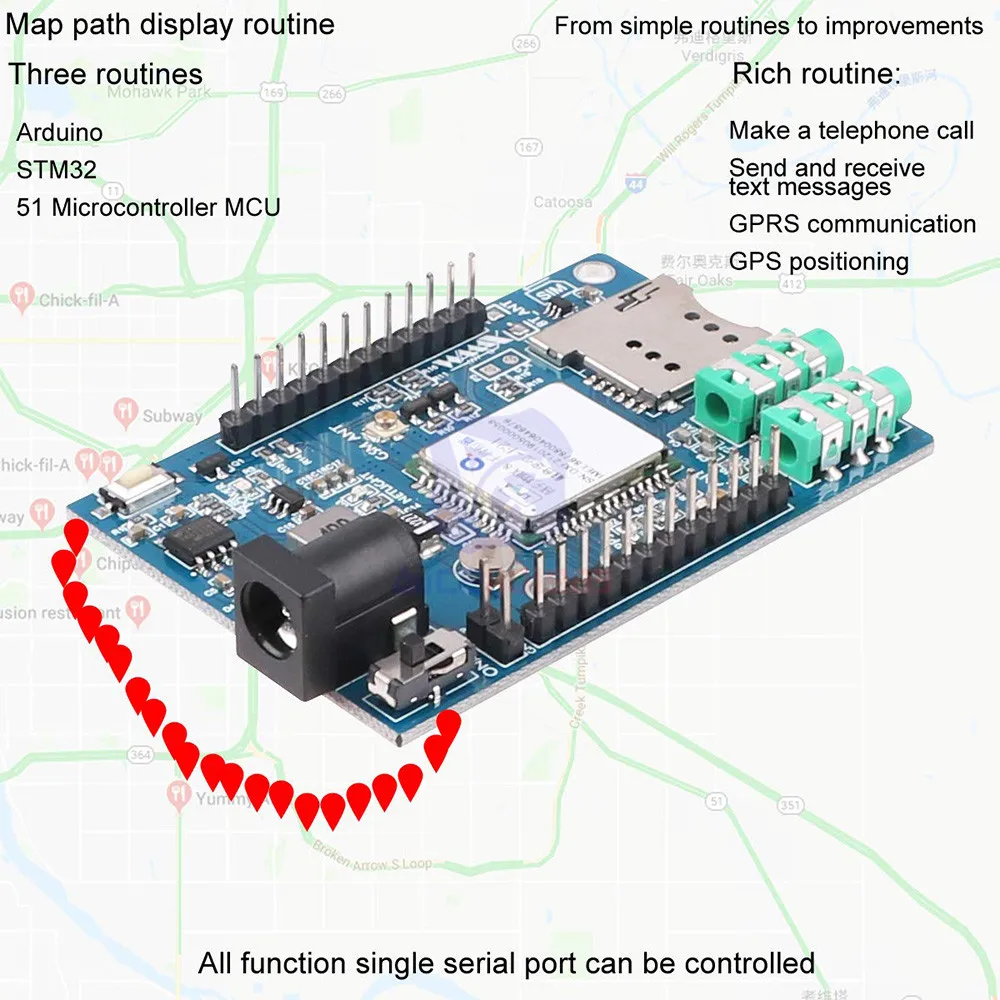 Diymore A7 GSM GPRS gps модуль 3 в 1 четырехдиапазонная поддержка голосовых SMS w/Dual IPEX антенна для Arduino STM32 51 микроконтроллер MCU