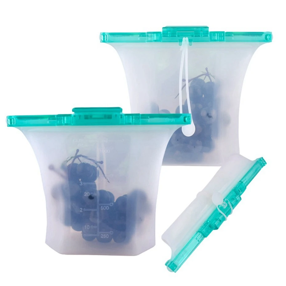 Новейшая многоразовая силиконовая сумка для хранения еды герметичные стоячие