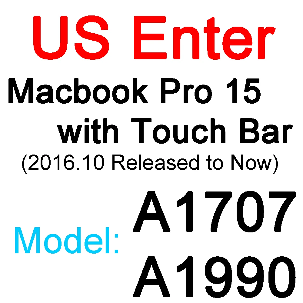 ТПУ Клавиатура чехол для Macbook Air 11 12 13 Pro 13 15 retina тонкая Сенсорная панель матовый прозрачный чехол - Цвет: US Pro 15 Touch Bar