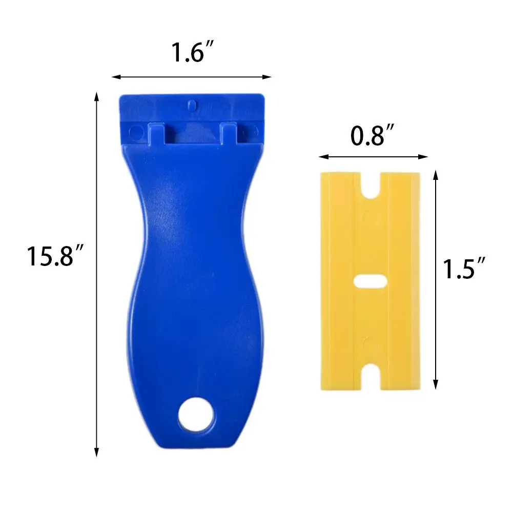 

Window Cleaning Squeegee Razor Scraper+5/10pcs Plastic Blade Car Tinting Tools Car Sticker Film Glue Remover Vinyl Wrap Tool 40P