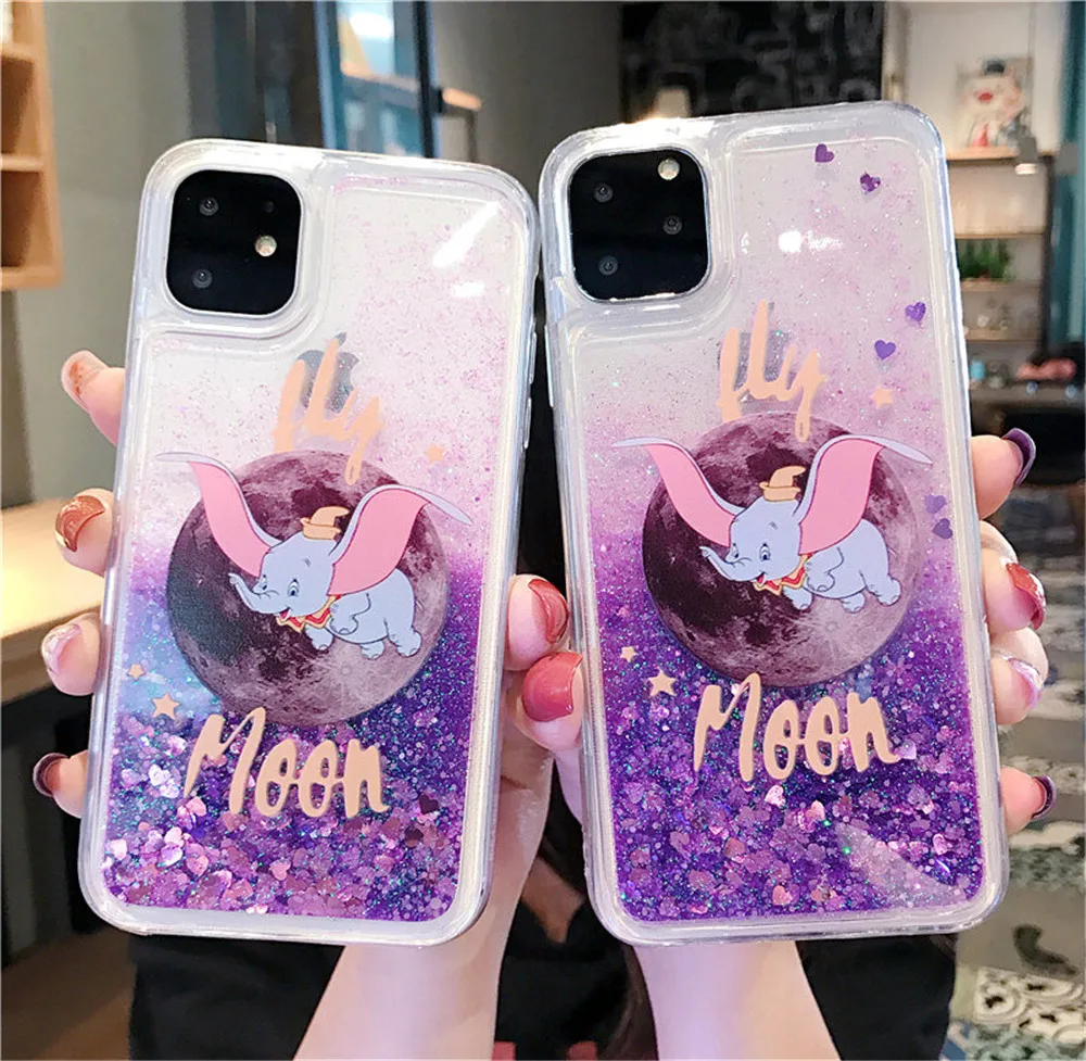 

Purple Heart Liquid Phone Case For Samsung Galaxy S5 S6 S7 Edge S8 S9 S10e S10 Lite S20 FE Plus Ultra 5G Glitter Quicksand Cover