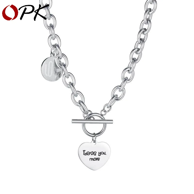 

trend clavicle chain wholesale network red fashion versatile ot button love round brand women's titanium steel necklace jewelry