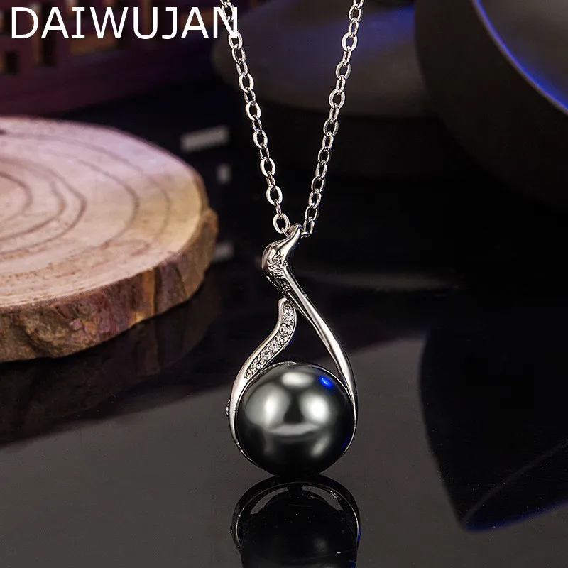 Элегантное ожерелье DAIWUJAN с подвеской из натурального пресноводного жемчуга