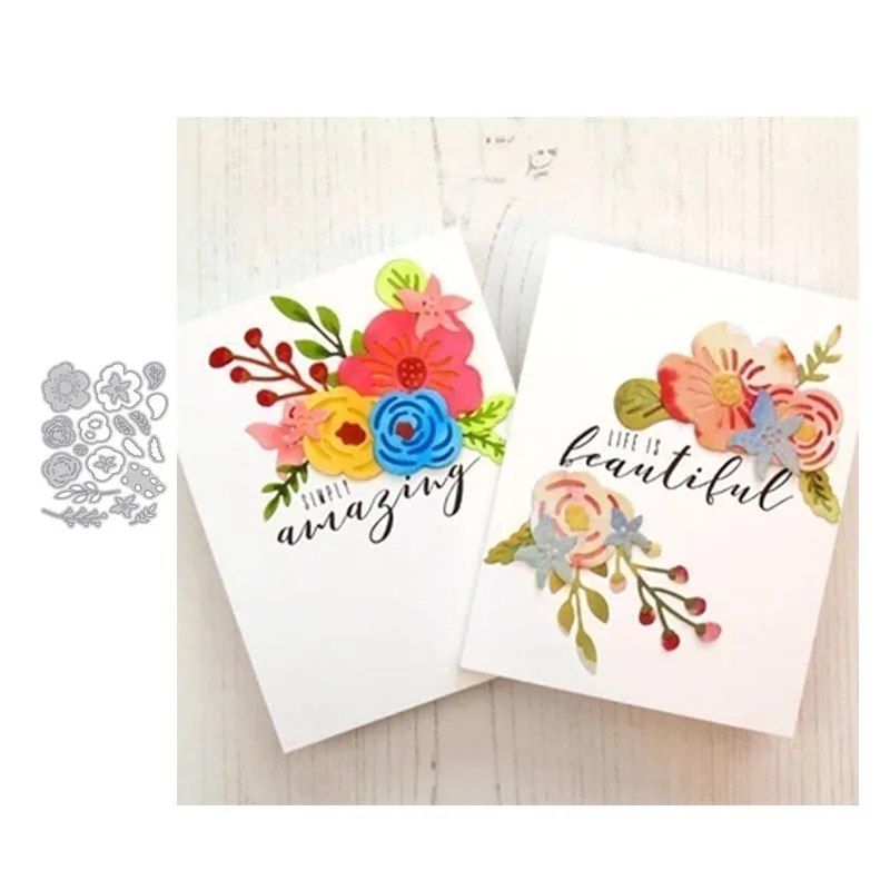 JC цветов и листьев металлический Трафаретный вырубной штамп Скрапбукинг Новый