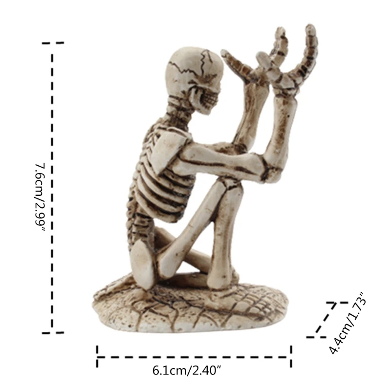 

R91A Exquisite Resin Skeleton Pen Stand Sunglasses Holders Punk Gothic Style Design Pen Holder Desktop Ornaments Home Decor