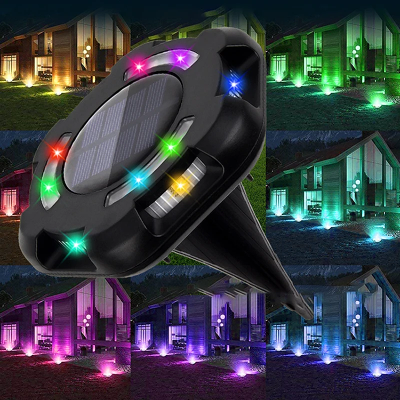 

Солнечные подземные светильники RGB, светодиодные фонари, наружные водонепроницаемые фонари для газона, ландшафта, сада, двора