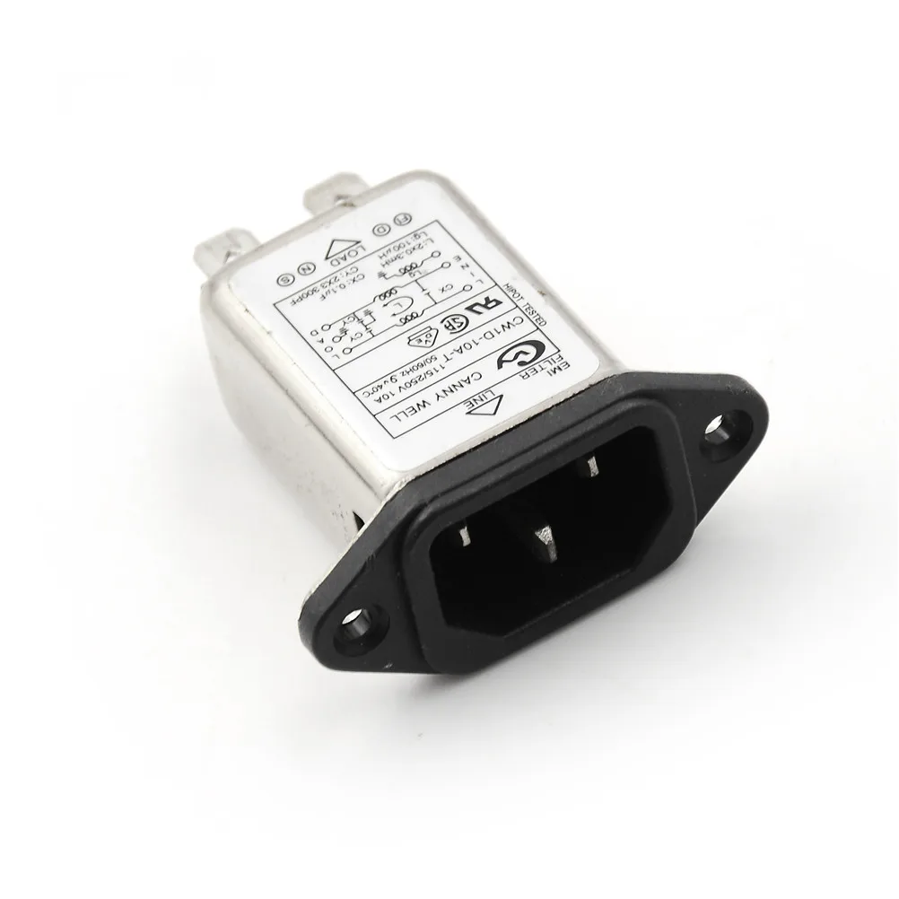 Входной модуль IEC розетка переменного тока с предохранителем фильтр EMI 6A 115 В/250 В 50