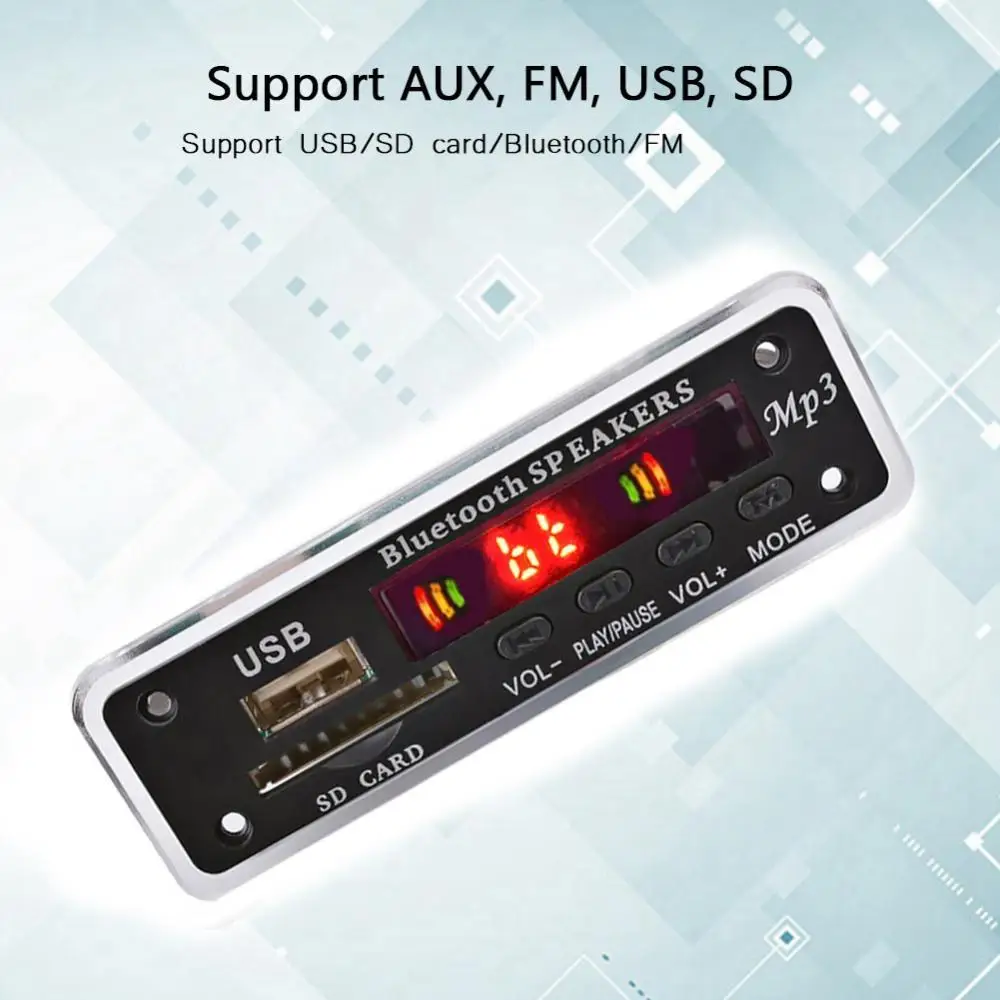 

MP3 Decoder Board Car Speaker FM Radio Security Digital Card Wireless Bluetooth-compatible MP3 Decoder Module