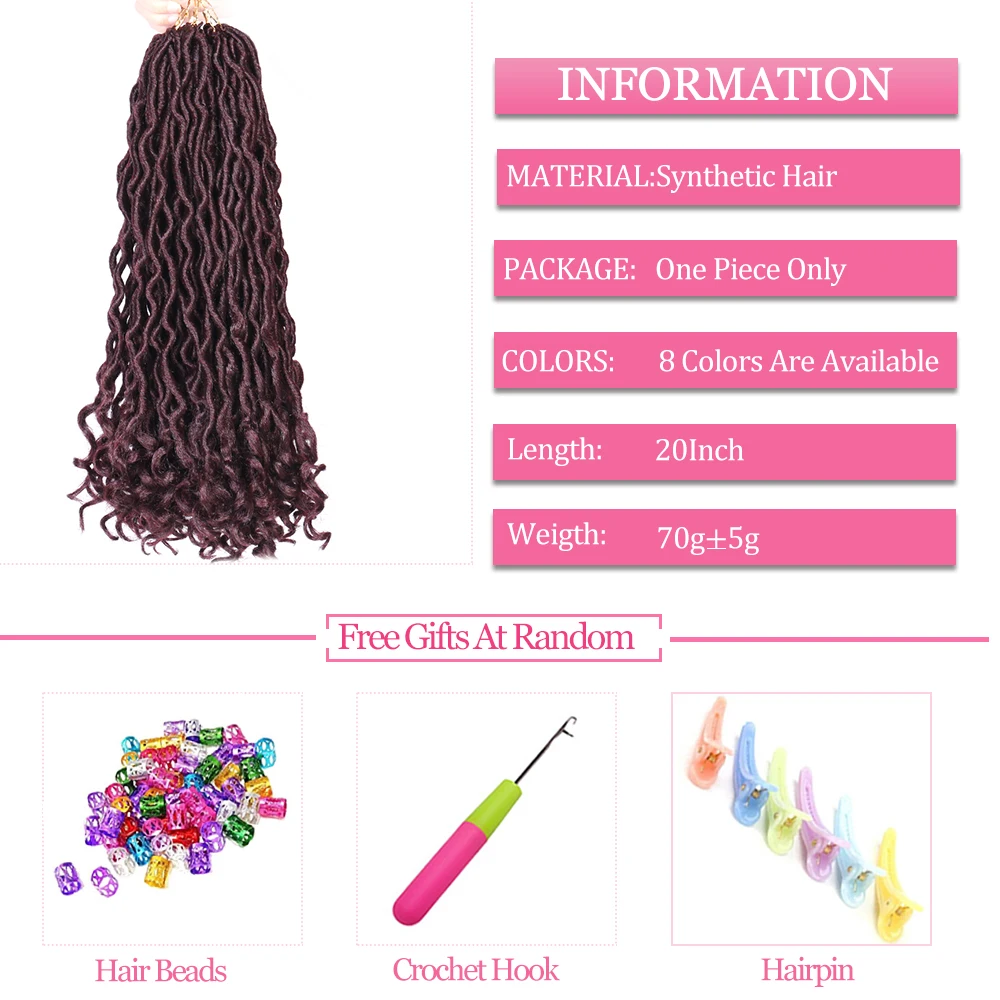 Синтетические вьющиеся дреды искусственные локоны 20 дюймов для женщин замки