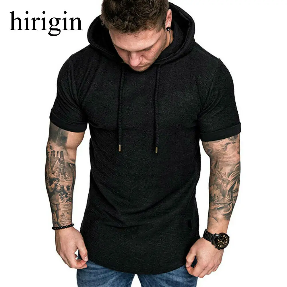 Hirigin мужская толстовка с коротким рукавом Осень Весна повседневные толстовки топ