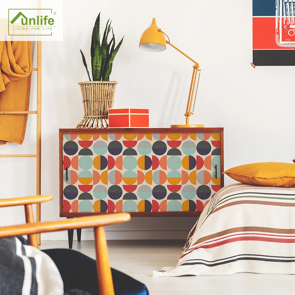 Funlife®Pegatinas decorativas para muebles de baño, papel tapiz autoadhesivo impermeable, pegatinas de pelar y pegar para armario de dormitorio