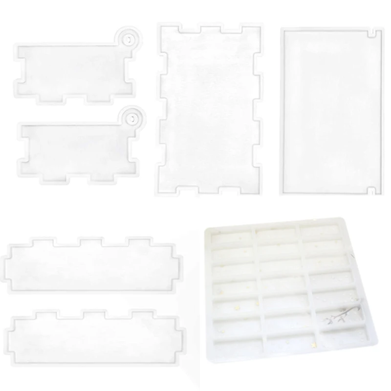 

Домино силиконовые формы набор, домино ящик для хранения-форма для литья под давлением коробка домино пресс-форм гнезда пресс-формы для фил...