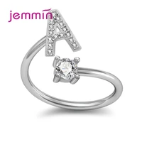 new fashion jewelry 925 sterling silver ring trendy style 26 letters cz cubic zirconia women girls anniversary engagement