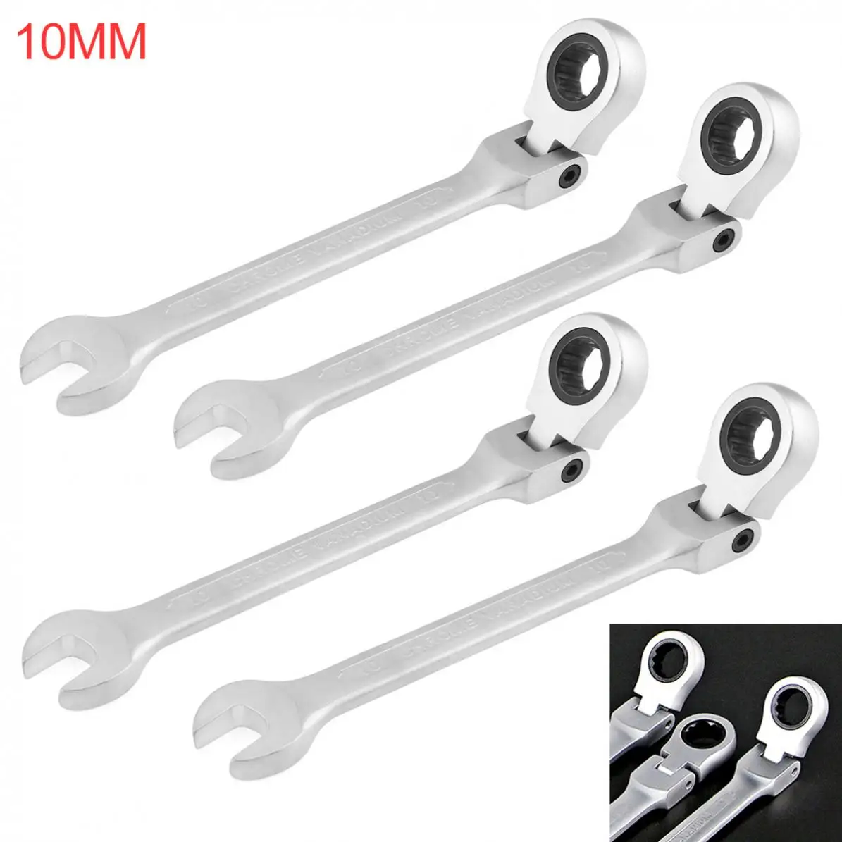 10 мм CRV72 гибкая головка матовый трещотка двойного назначения гаечный ключ