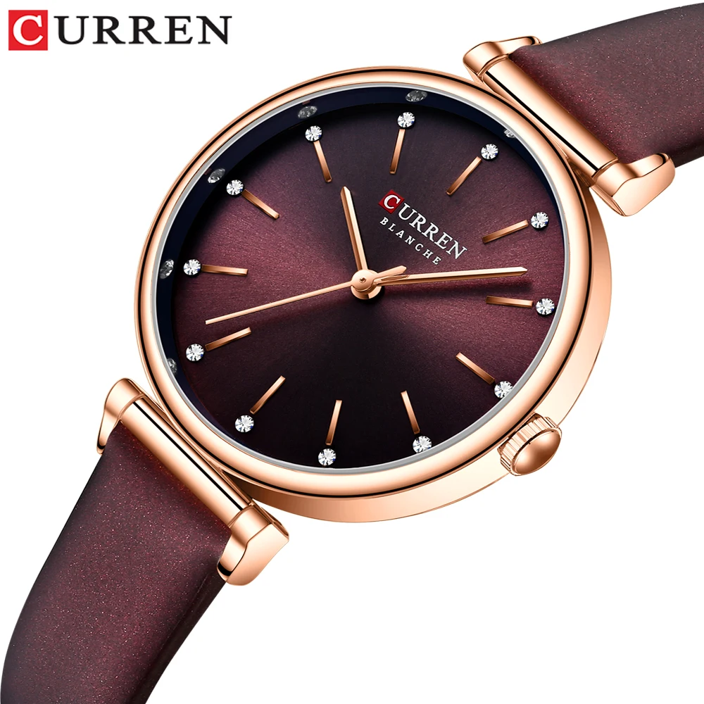 

CURREN Luxury New Women's Wristwatches Charming Wrist with Elegant Watches Leather Quartz Clock Reloj Mujer