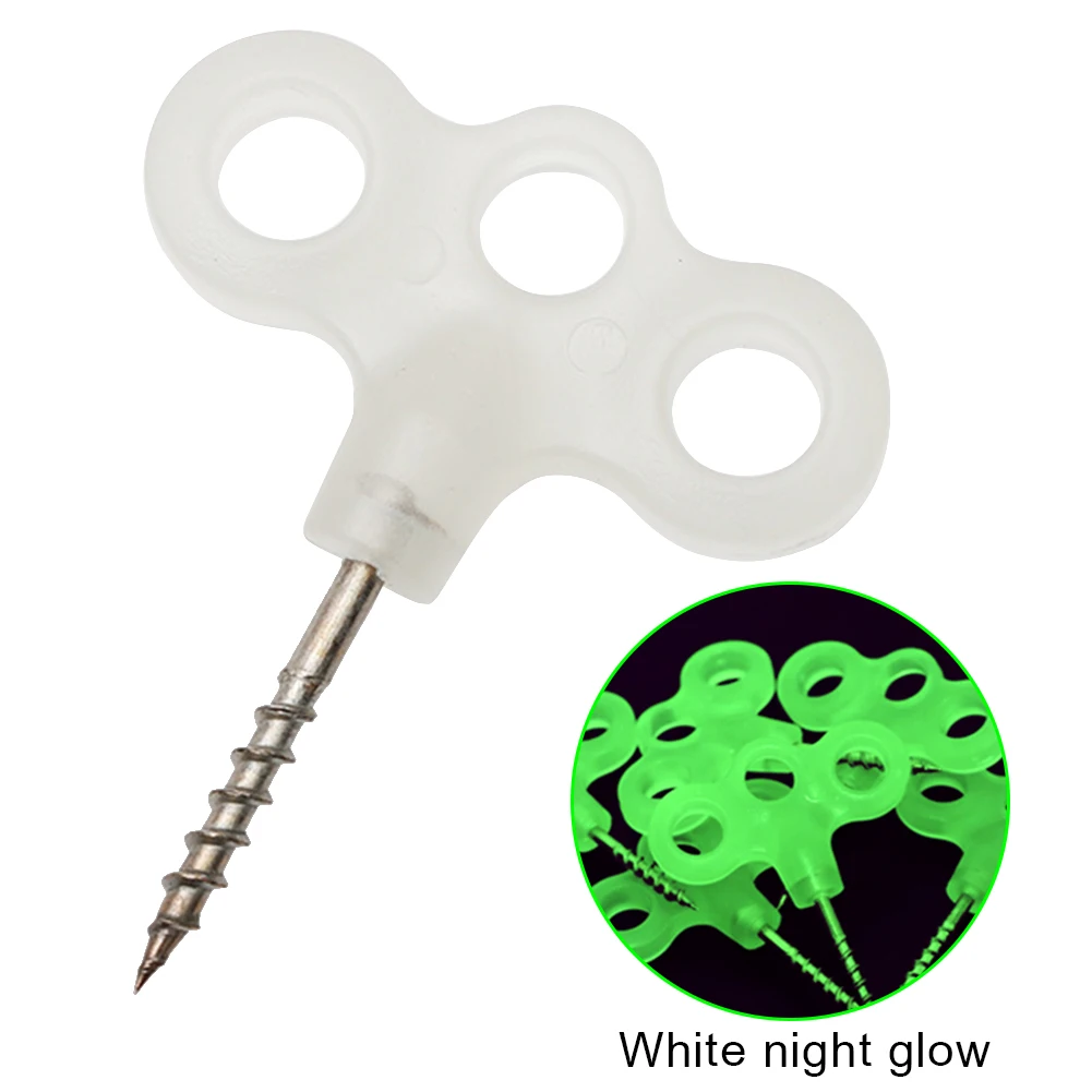 10 шт. люминесцентные винтовые колышки для палатки из нержавеющей стали с тремя