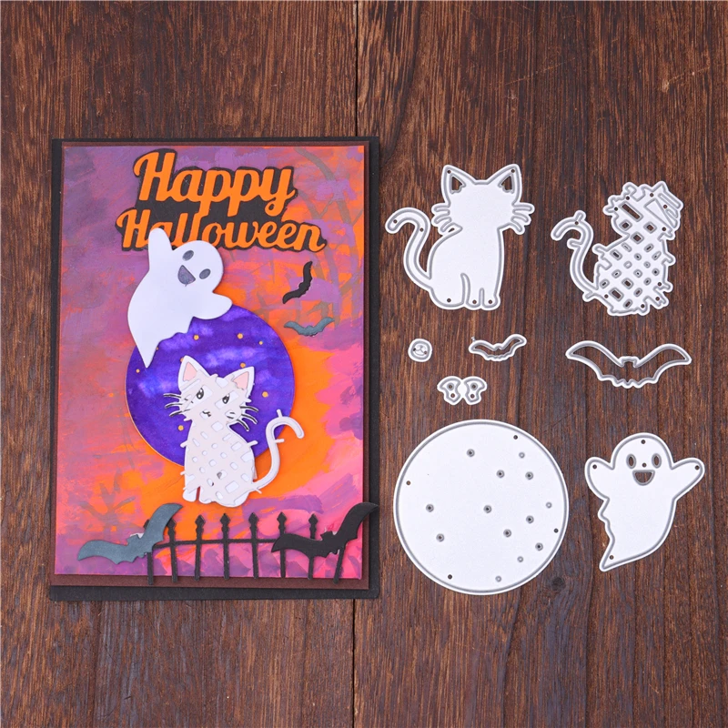 Штампы DiyArts для Хэллоуина металлические штампы с котом высечки скрапбукинга