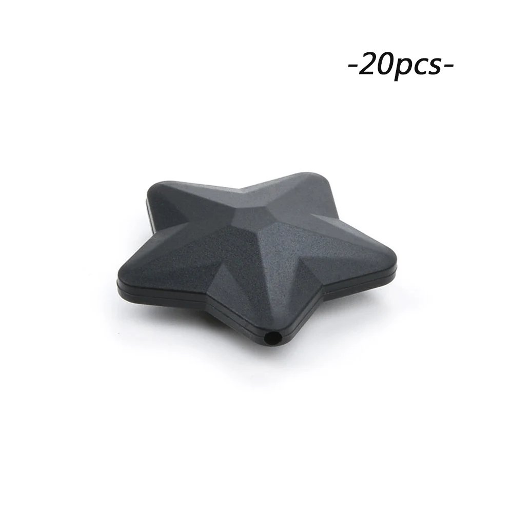 smokey black LOFCA 20 шт Силиконовые Прорезыватели для зубов, Детские Прорезыватели со звездами, Пищевая силиконовая соска-подвеска, BPA бесплатно, DIY бусины для изготовления ювелирных изделий - Цвет: smokey black