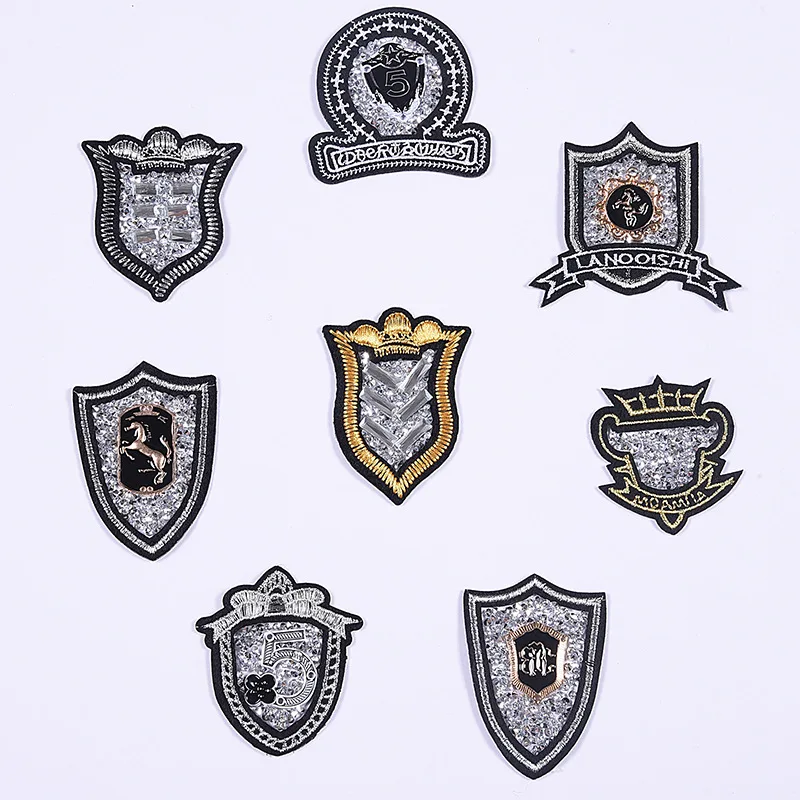 Сверкающие стразы военные значки для одежды блестки наклейки на одежду вышитые