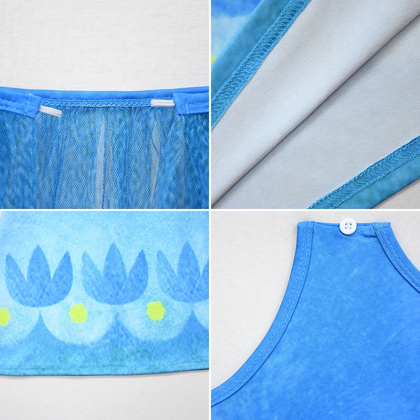 Платья для девочек костюм троллей мака косплей аниме костюмы на Хэллоуин детей