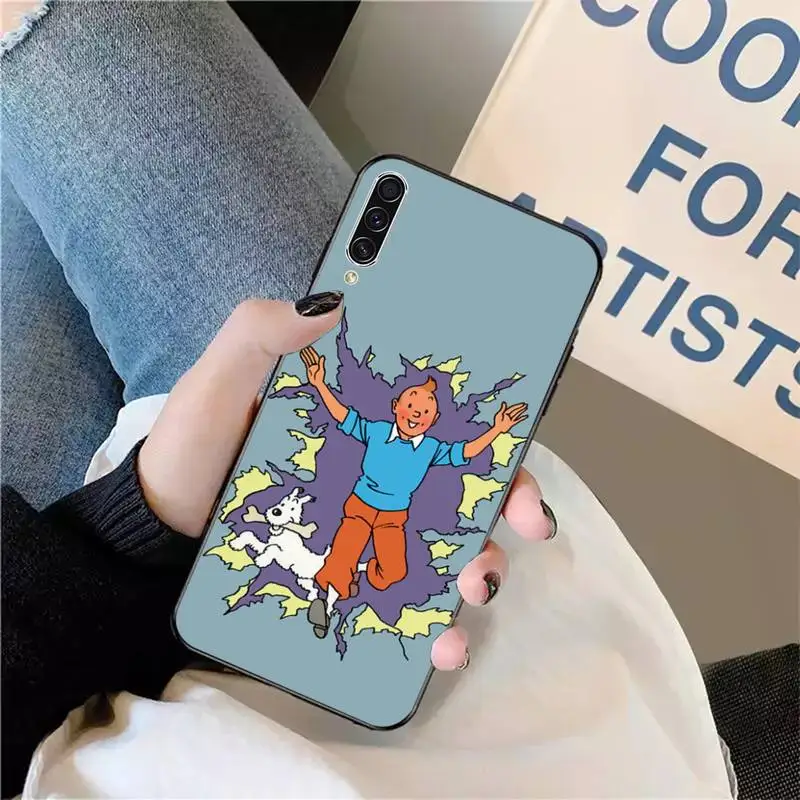 

Cartoon The Adventures of Tintin Phone Case For Samsung galaxy A S note 10 7 8 9 20 30 31 40 50 51 70 71 21 s ultra plus