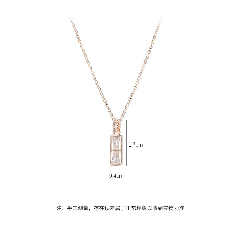 

Electroplated Real Gold Korean Style Bamboo Necklace Women's Fashion Ins Clavicle Chain Pendant Exquisite Simple Zircon Jewelry