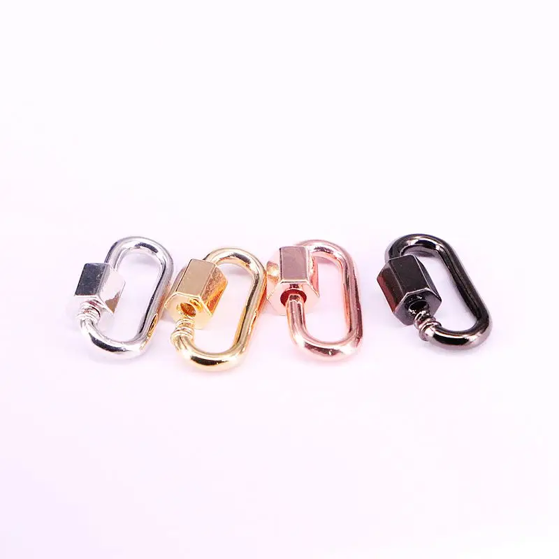 

5PCS, Oval Shaped Metal Clasp Lock Carabiner Gold/Rose Gold/Black/Silver Color Lock Jewelry Findings