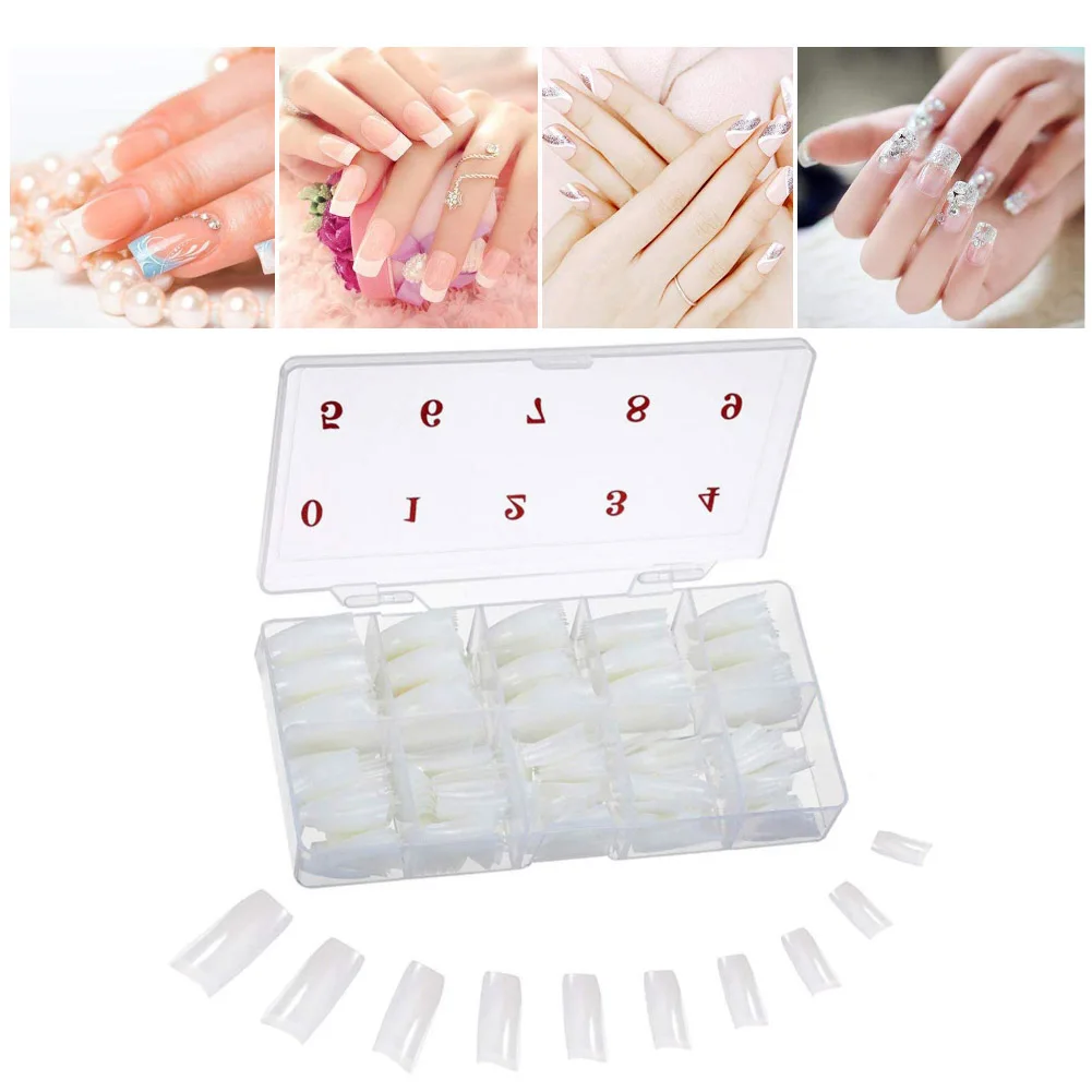 500Pcs/Set French Acrylic Solid Color Fake Nail Tips Stickers DIY Manicure Tool | Красота и здоровье