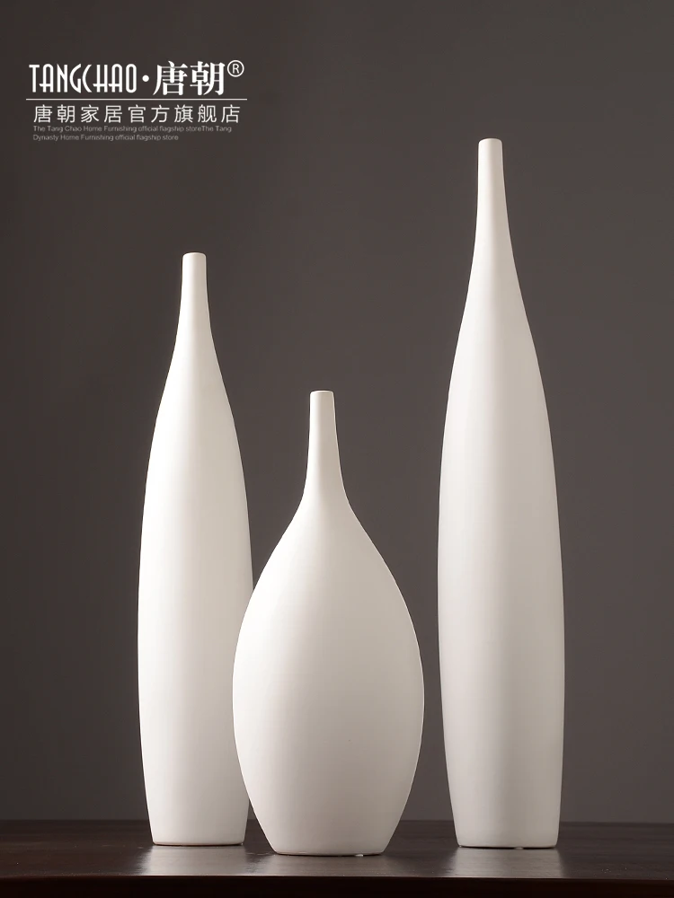 

Белая керамическая ваза в скандинавском стиле, современная и простая Цветочная композиция, инструмент для сухих цветов, домашнее мягкое ук...