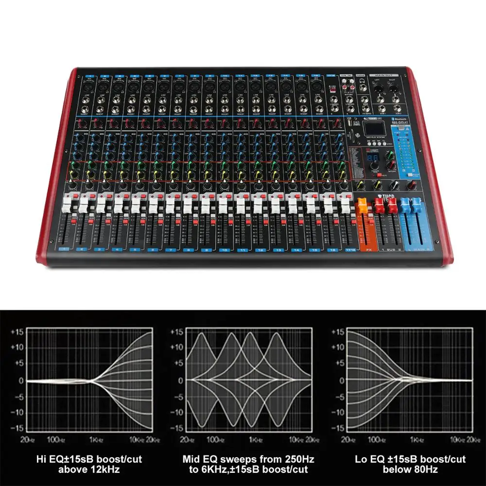 16-канальный профессиональный звуковой микшер аудио XTUGA FTM16 встроенный 99 бит DSP