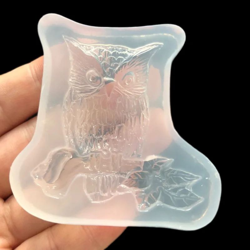 

1pcs Transparent Owl Standing On A Branch Shape Silicone Resin Mold Decorative Craft For DIY Jewelry Accessories Making