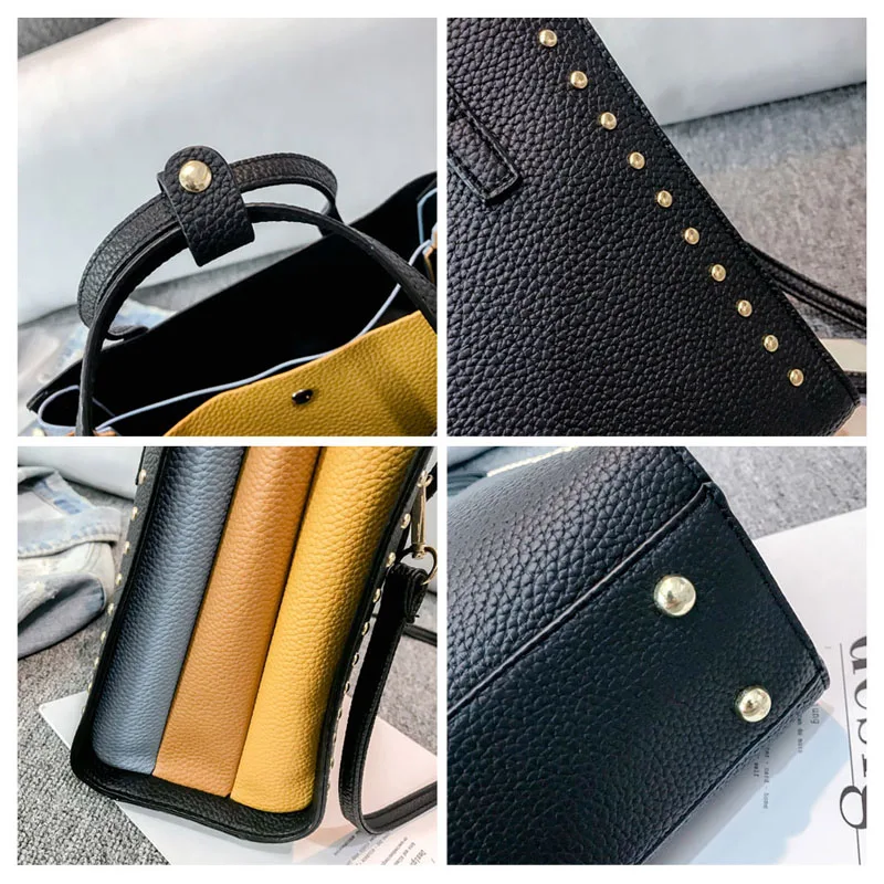 Женская сумка-мессенджер из искусственной кожи с заклепками на каждый день