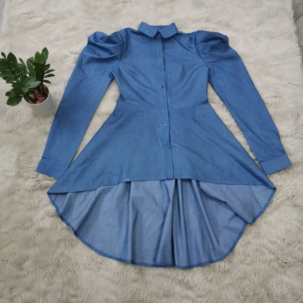 2020 весеннее зимнее мини-платье-рубашка женское джинсовое платье с длинным