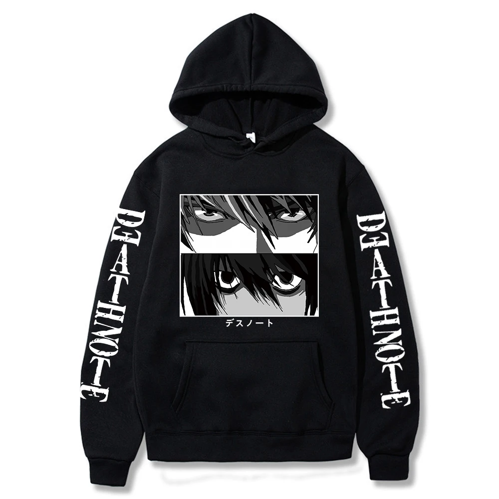 

Death Note Hoodie Kira L Lawliet Eyes Anime Print Harajuku Street Long Sleeve Korean Couple Hoodies