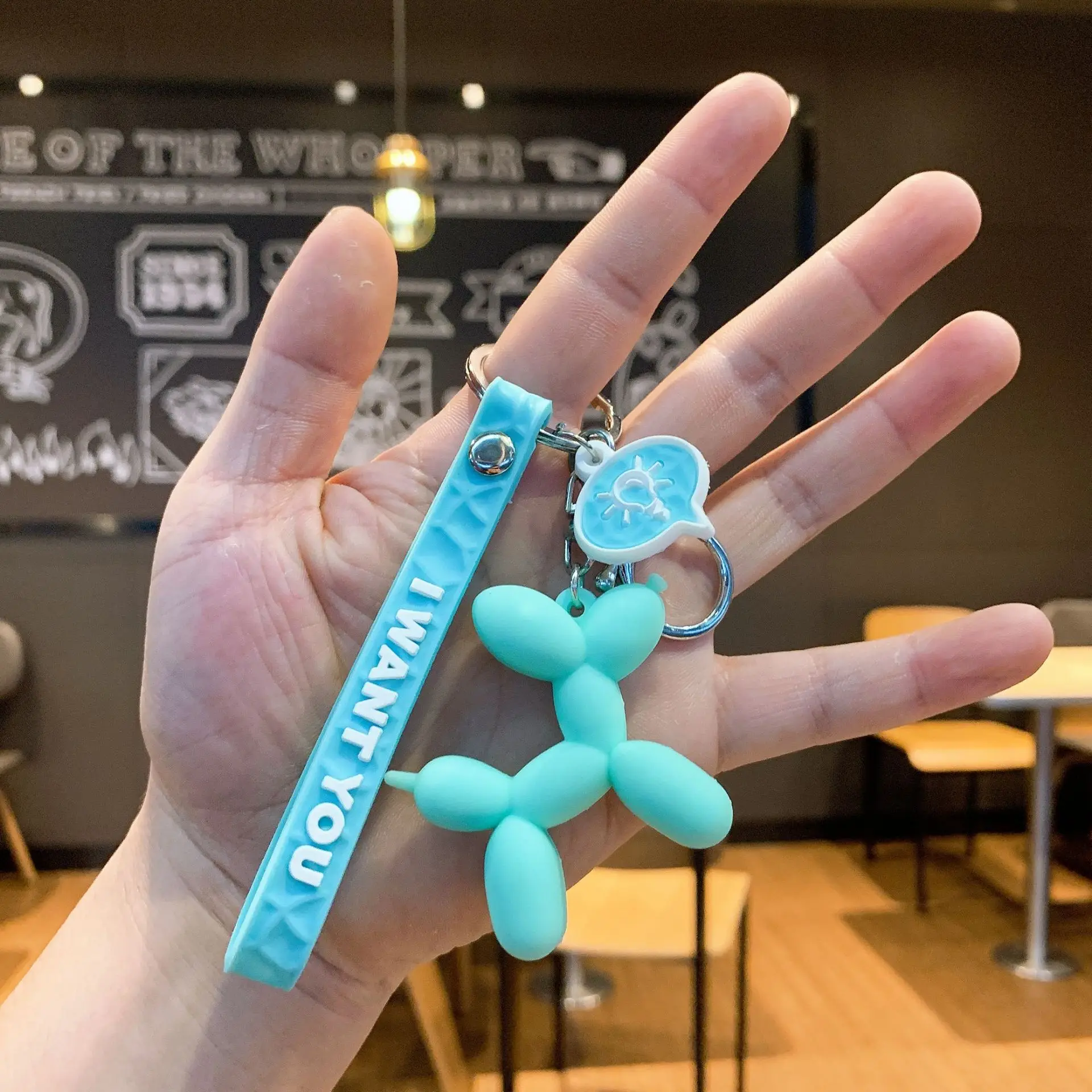 

Cartoon Silicone Pvc Balloon Dog Key Chain Creative Bag Ornaments Cute Little Gift Key Chain Gift Wholesale