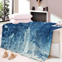 beautiful wolf cartoon ultra soft fleece blanket sublimation cartoon cover blanket bedding flannel for children and adults