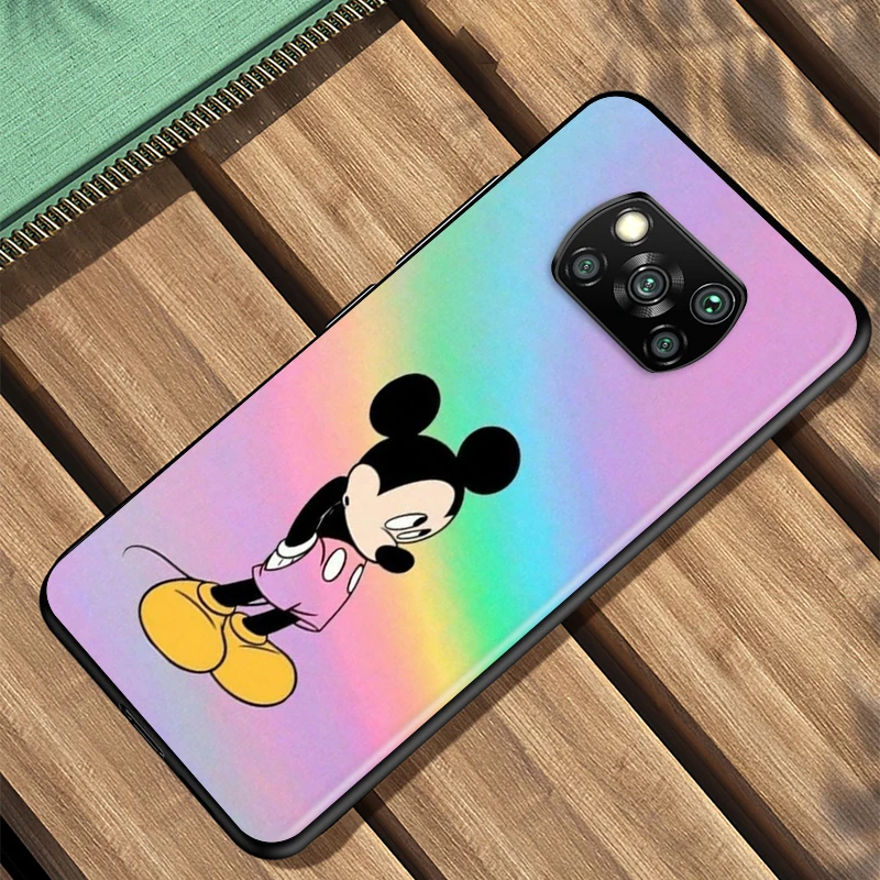 Cute Mickey Mouse For Xiaomi Civi Mi Poco X4 X3 NFC F3 GT M4 M3 M2 X2 F2 Pro C3 4G 5G Black Soft TPU Phone Case silicone Cover