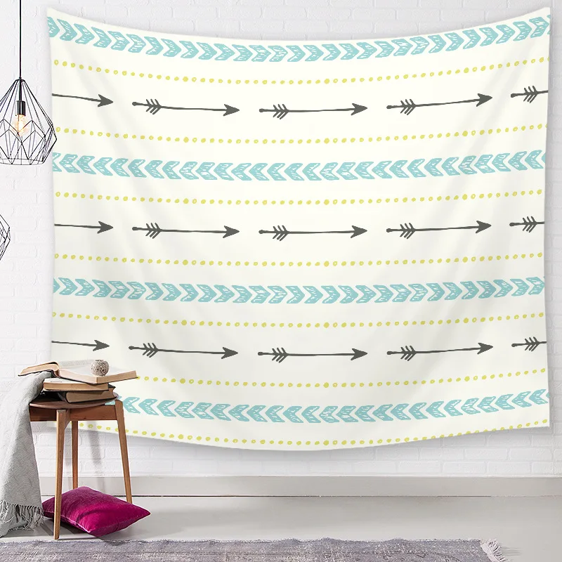 CAMMITEVER Geometric Printed Tapestry Feather Wave Blanket Farmhouse Decor Window Tapestries | Дом и сад