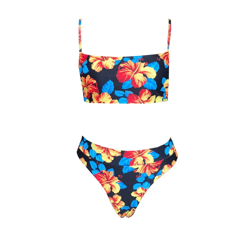 

New bikini 2020 swimsuits for women with high waist bikini floral women's swimsuit