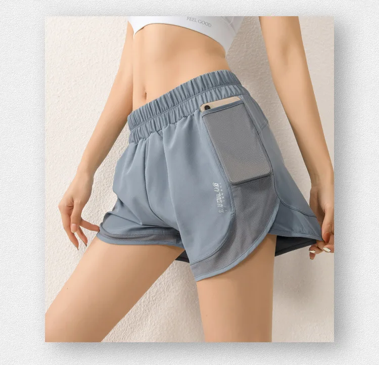 Женские шорты с карманами для телефона брюки фитнеса тренажерного зала
