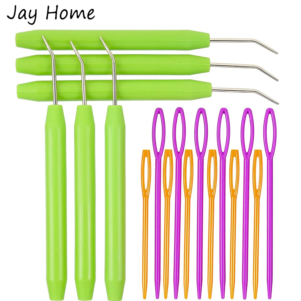 9 шт. Пластик ручка Вязание крючок ткацкого станка игл для вязания крючком с