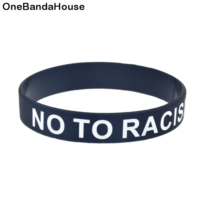 

1PC No To Racism Silicone Wristband Black