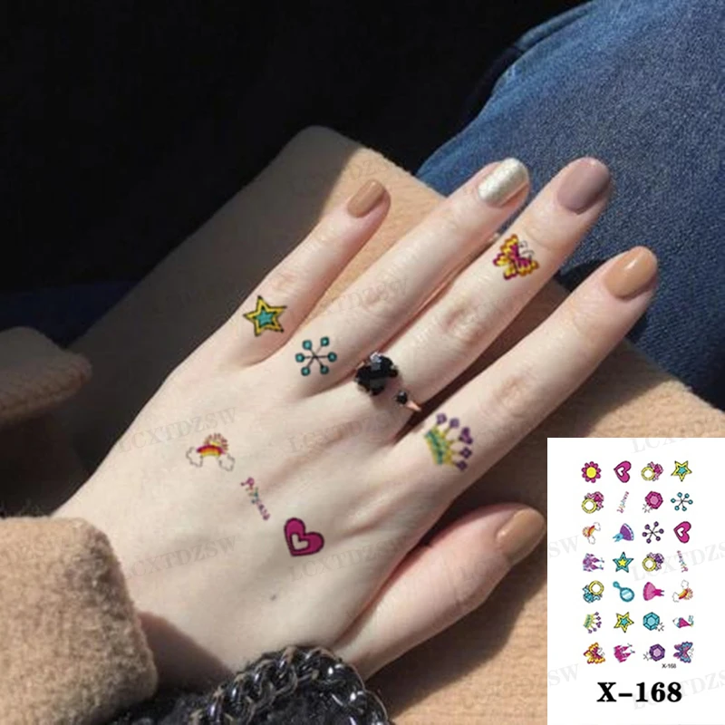 Male And Female Tattoo Stickers, Small Temporary False Tattoos, Stars, Birds, Fingers, Arms Tattoos, Waterproof And Durable