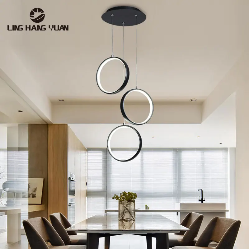 

Современные светодиодные люстры черный и белый потолок из алюминиевого сплава навесная люстра освещение из фибролитов средей плотности Ку...