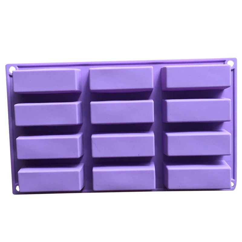 

12 Cavity Rectangle Silicone Cake Mold for Chocolate Mousse Bread Jelly Pudding Ice Cream Dessert Bakeware Soap Decorating Tools