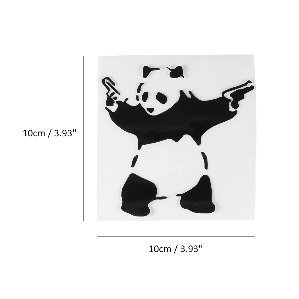 

5 Pcs Two Guns Panda Car Stickers PET Reflective Cute Car Decorative Sticker For Car Decorative Sticker Doors Home Wall