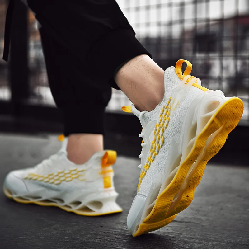 

Новинка, Всесезонные туфли в виде рыбьей чешуи с ножом, Мужская Спортивная повседневная обувь, кроссовки для бега в тренажерном зале